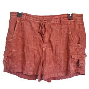 American Eagle Salmon Linen Blend Cargo Shorts Women's Size 10